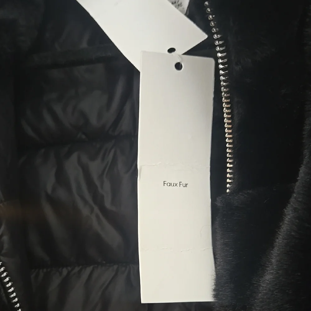 Calvin Klein Black Faux Fur Puffer Vest - Picture 5 of 6